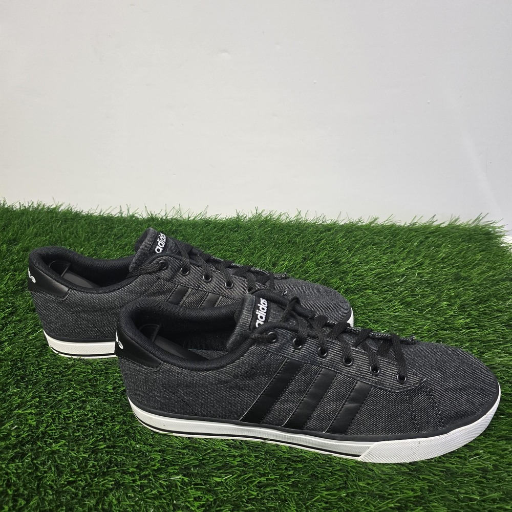 Adidas Neo Shoes Mens Size 12 Black Denim Ortholite Comfort Foam Sneakers Casual - Picture 4 of 13